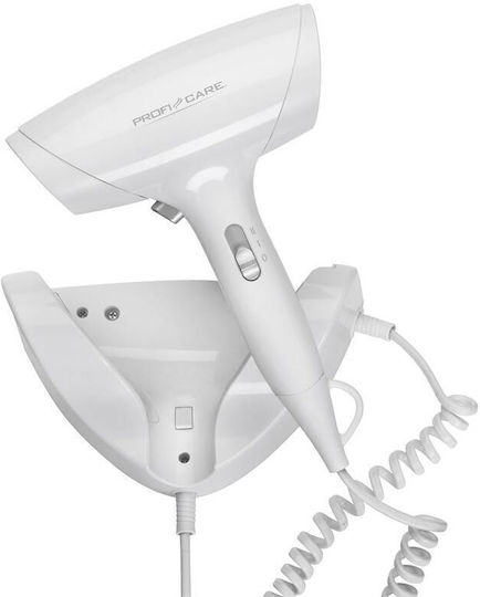 ProfiCare White Hotel Hair Dryer 1.8kW with Spiral Cable up to 10cm