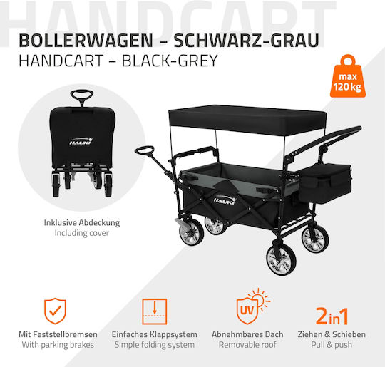 Hauki Transport Trolley Foldable for Weight Load up to 120kg Black