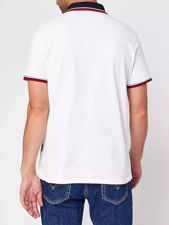 Schott Ανδρική Μπλούζα Κοντομάνικη Polo White