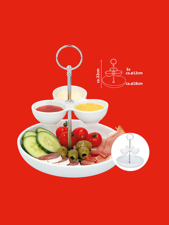 Alpina Appliances Κεραμική Εταζέρα 2 Ορόφων Λευκή Ø18xY22cm Π17.5xΜ18xΥ22cm