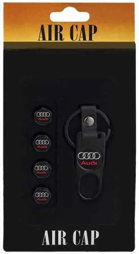 M-Wave Ventilkappen für Autoreifen mit Logo Audi 4Stück