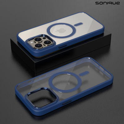 Magnetic Magmetal Sonique Case for Apple iPhone 15 Pro Max Blue Sonique Blue iPhone 15 Pro Max Back Case