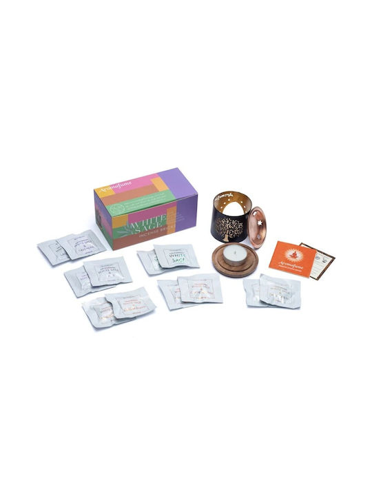 Gift Set Smudge White Sage Καυστήρας Θυμιαμάτων Tree Life + 12 Κύβοι Θυμιάματος