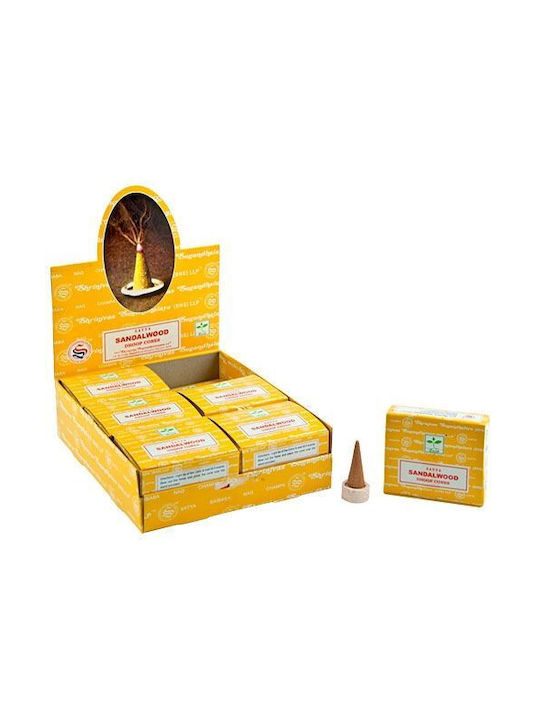 Satya Sandalwood Incense Cones Ceramic Burner Set of 12