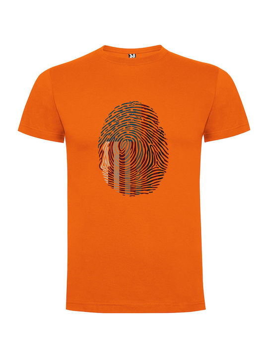 iLovePrints Flagged Thumbprint Art T-shirt Orange