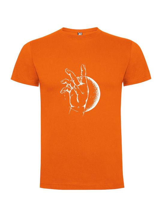 iLovePrints Monochromatic Hand Drawings T-shirt Orange