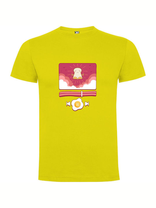 iLovePrints Egg & Toast Vibes T-shirt Yellow