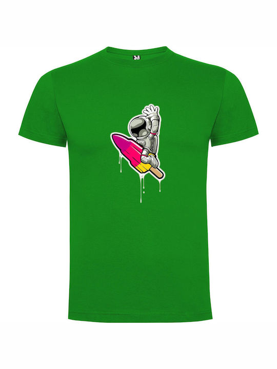 iLovePrints Astro Surf Sticker T-shirt Green