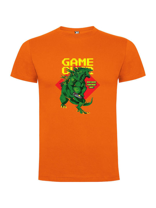 iLovePrints Godzilla Gamer T-shirt Orange