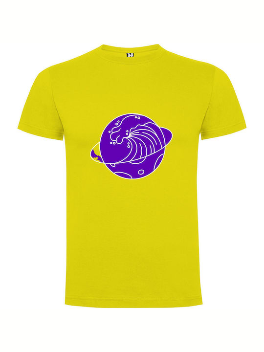 iLovePrints Galactic Art Display T-shirt Κίτρινο