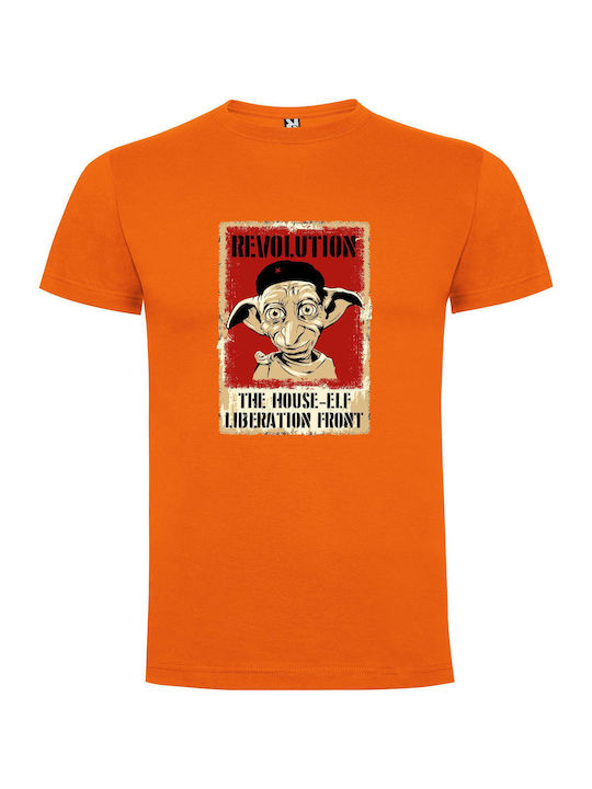 iLovePrints Revolutionary Elf Frontage T-shirt Orange