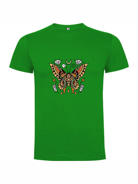 iLovePrints Steampunk Butterfly Harmony T-shirt Green