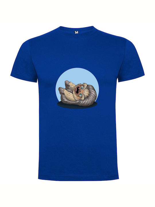 iLovePrints Sloth T-shirt Blau