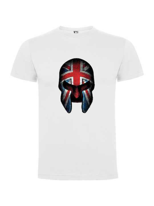 iLovePrints Brit Wave Helmet Tricou Alb