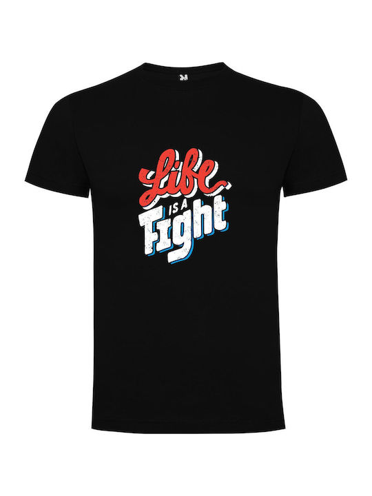 iLovePrints Fighting For Life's Victory T-shirt Black