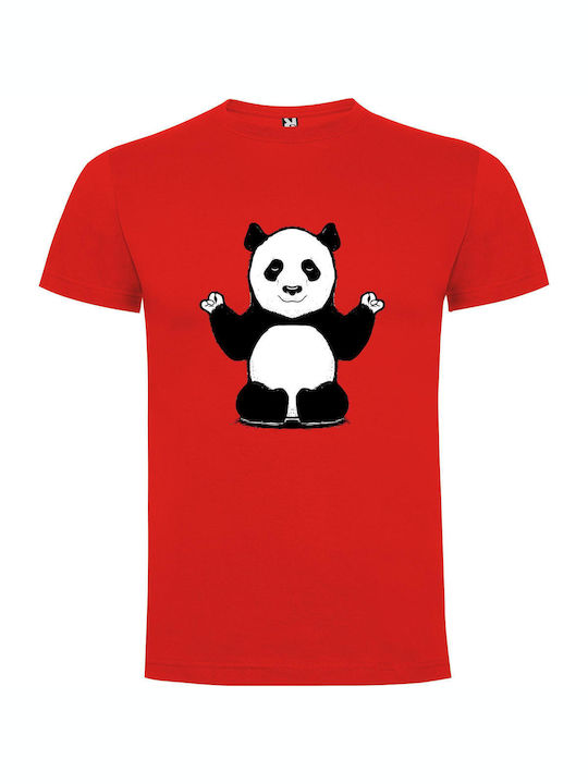 iLovePrints Bamboo Panda Artistry T-shirt Red