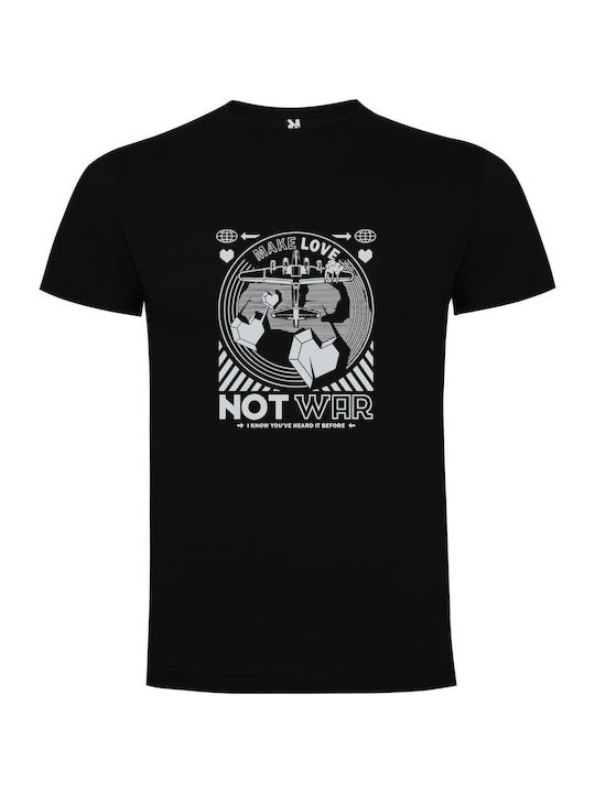 iLovePrints Love, Not War Art T-shirt Black