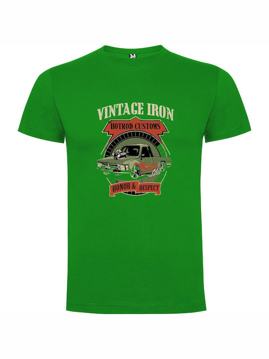 iLovePrints Ironpunk Hot Rod Truck T-shirt Green