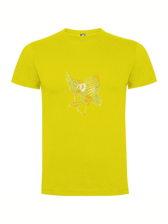 iLovePrints Eagle's Arrow Emblem T-shirt Gelb