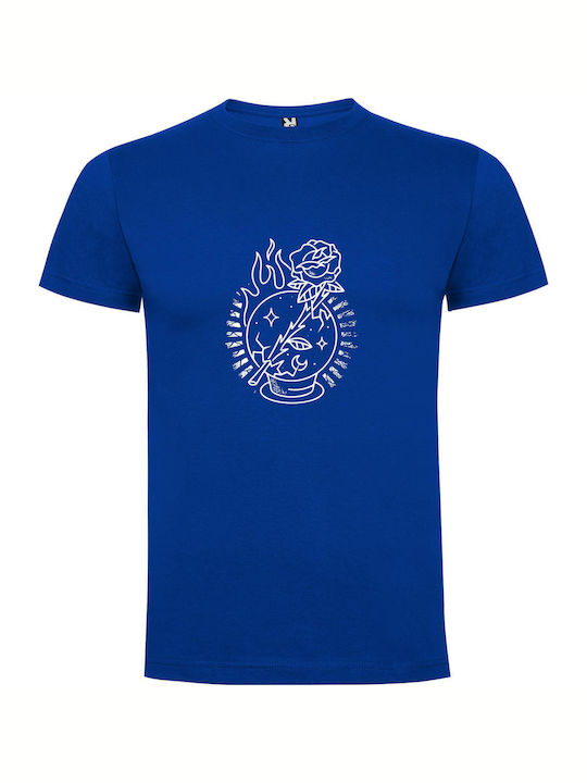 iLovePrints Occult Alchemy Flower T-shirt Blue