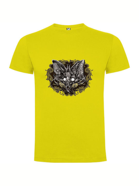 iLovePrints Chiroptera Noir T-shirt Yellow