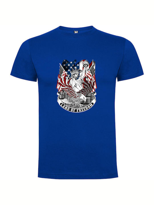 iLovePrints Liberty's Emblematic Celebration T-shirt Blue