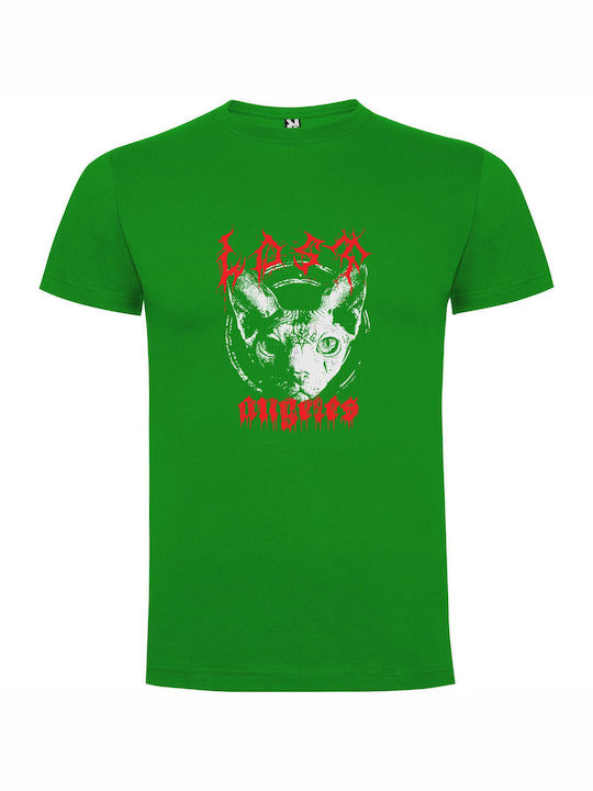 iLovePrints Bloodied Sphyx Logo T-shirt Green