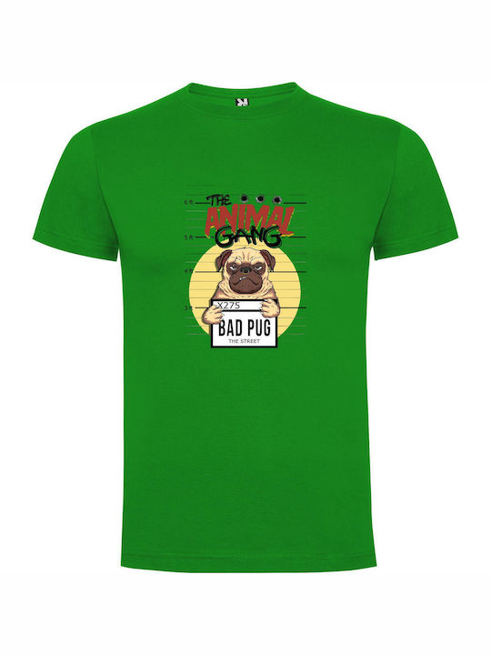 iLovePrints Pug Of Mischief T-shirt Green