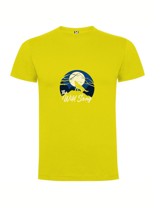 iLovePrints Wild Moon Howl T-shirt Yellow