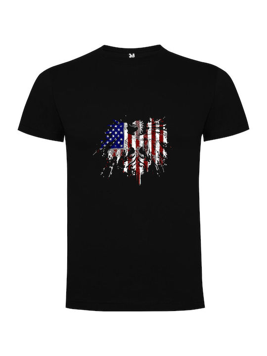 iLovePrints Patriotic Nightmare Flag T-shirt Black