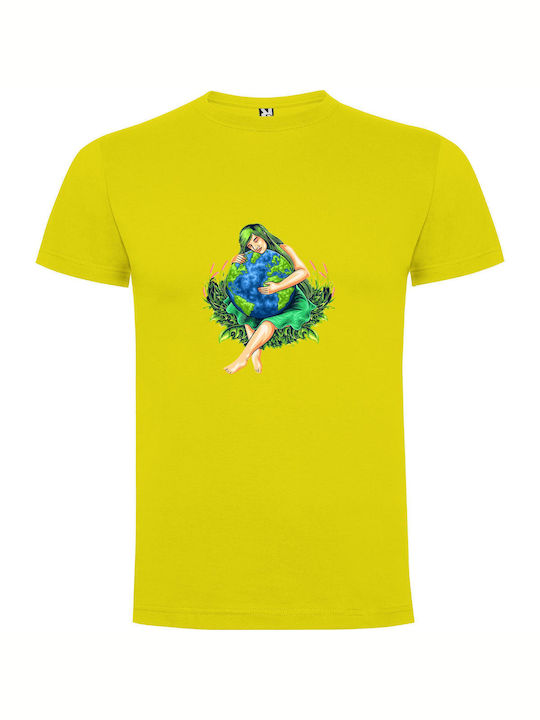 iLovePrints Earth Embrace T-shirt Yellow