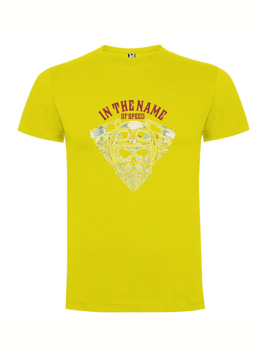 iLovePrints Speed Demon Skull T-shirt Yellow