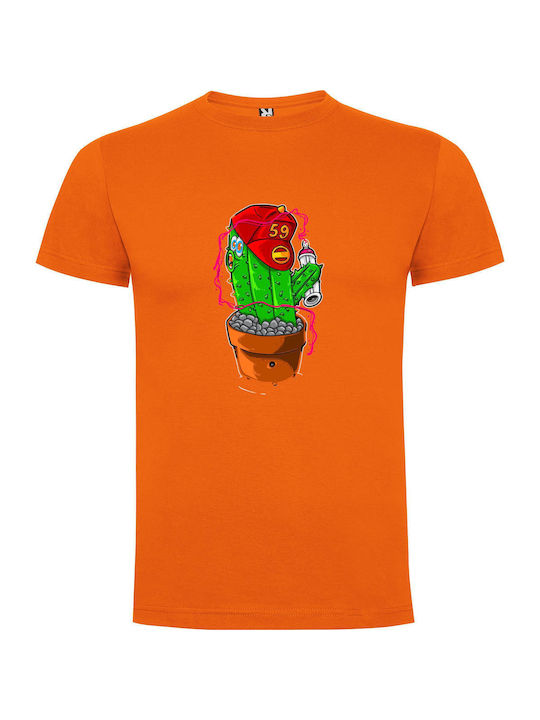 iLovePrints Cactusbot Chronicles T-shirt Orange