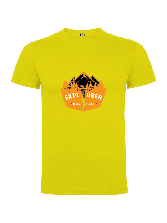 iLovePrints Wilderness Explorer Sticker T-shirt Yellow