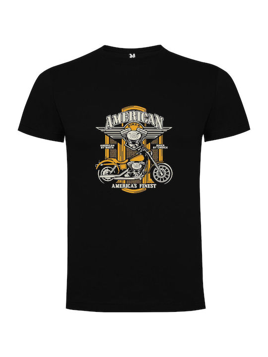 iLovePrints American Steel Biker T-shirt Black