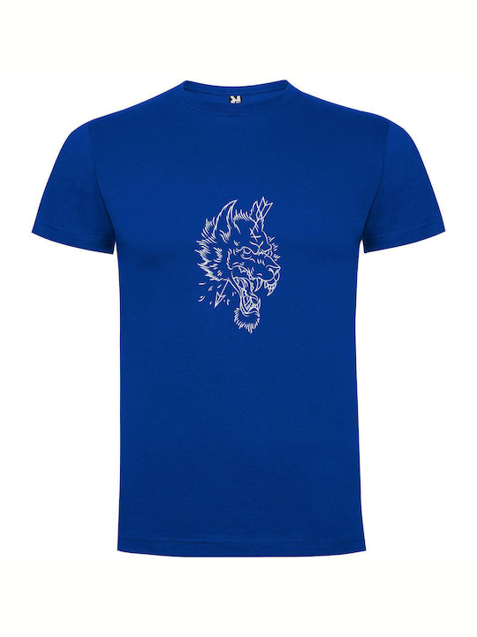 iLovePrints Inked Dragon Fury T-shirt Blue