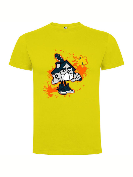 iLovePrints Wrench House Gang Robot T-shirt Yellow