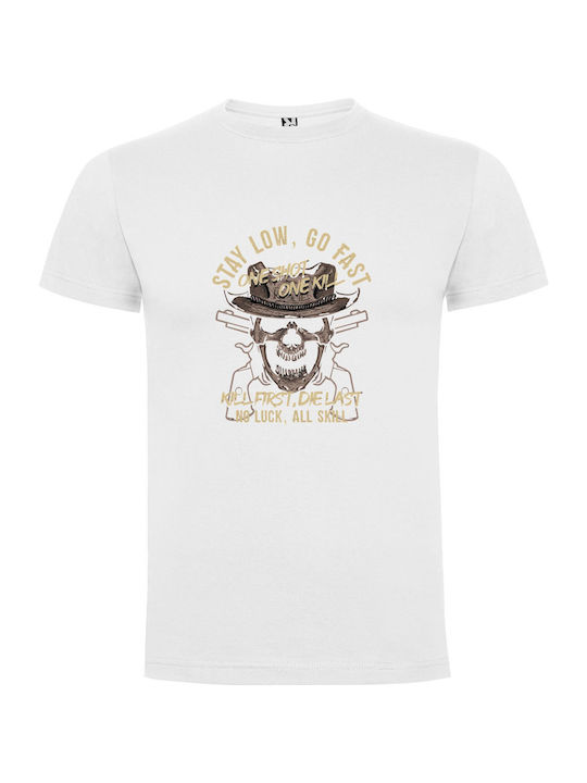 iLovePrints Deadly Cowboy Skull T-shirt White