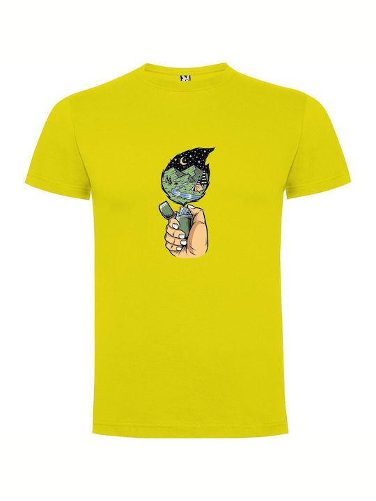 iLovePrints Magical Smoke Illustrator T-shirt Yellow