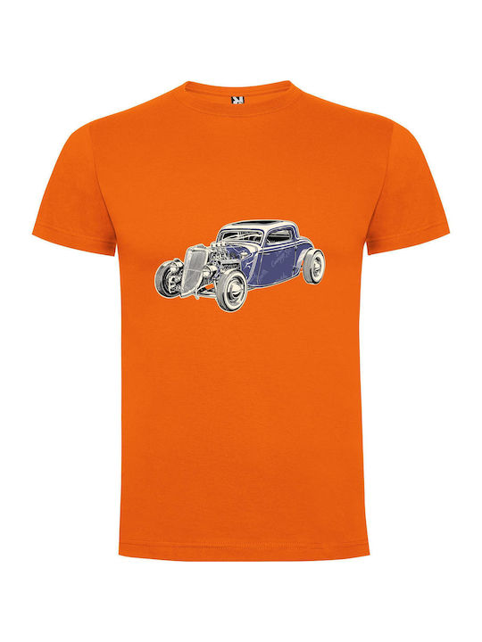 iLovePrints Hyper Real Retro Rides T-shirt Orange