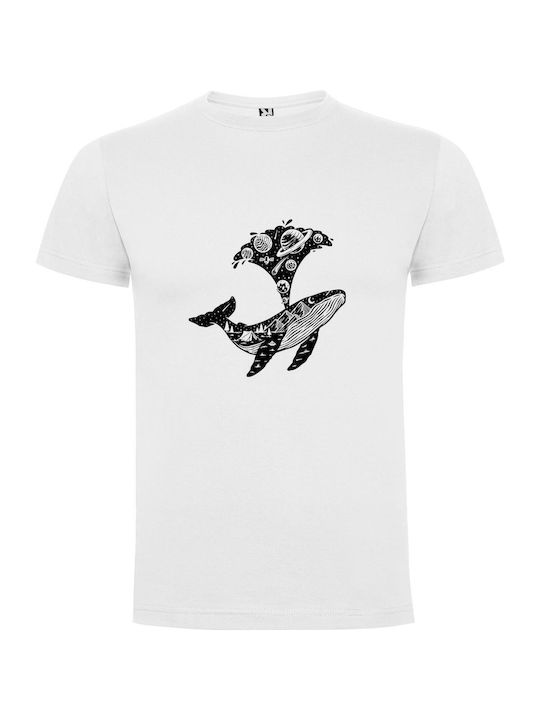 iLovePrints Galaxy's Flying Whales T-shirt White