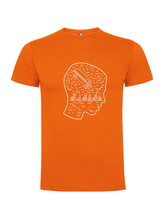 iLovePrints Head-car Cosmos T-shirt Orange