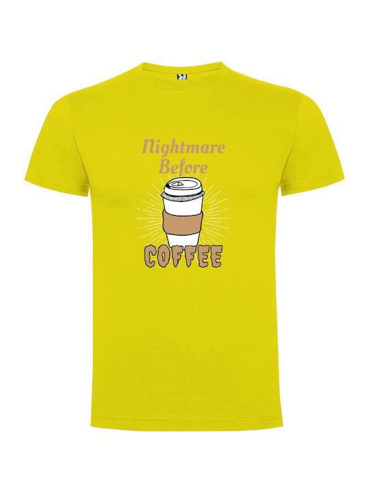 iLovePrints Nightmare Fuel Coffee Tricou Galben