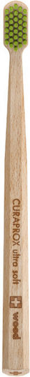 Curaprox Wood Οδοντόβουρτσα Ultra Soft Μπεζ / Πράσινη