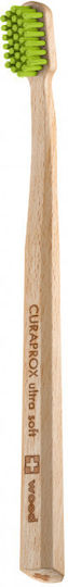 Curaprox Wood Οδοντόβουρτσα Ultra Soft Μπεζ / Πράσινη