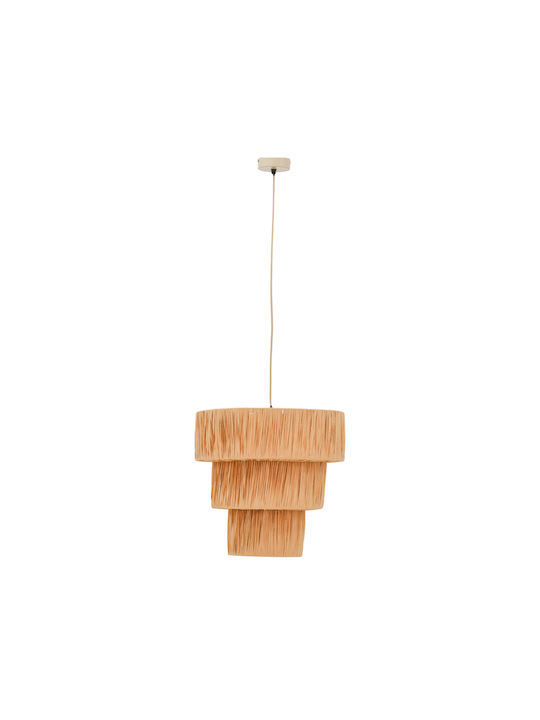 Inart Bombe Pendant Light Beige with Socket E27 40x40x120cm