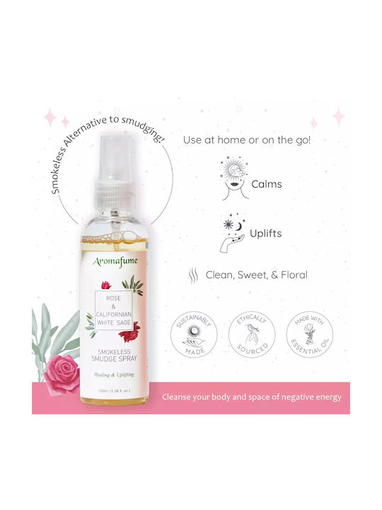 Aromatic Spray for Energy Cleansing of Space Aura Sage & Rose