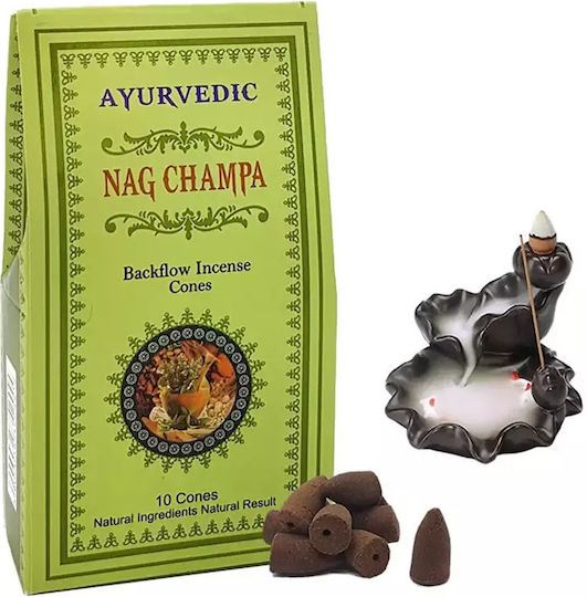 Ayurvedic Nag Champa Backflow Incense Cones 10pcs