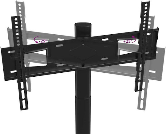 vidaXL 379565 TV Mount Floor with Arm up to 65" Black