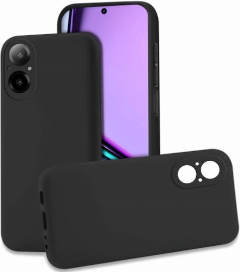 Techwave Matt Back Cover Silicone Durable Black (Realme C67)